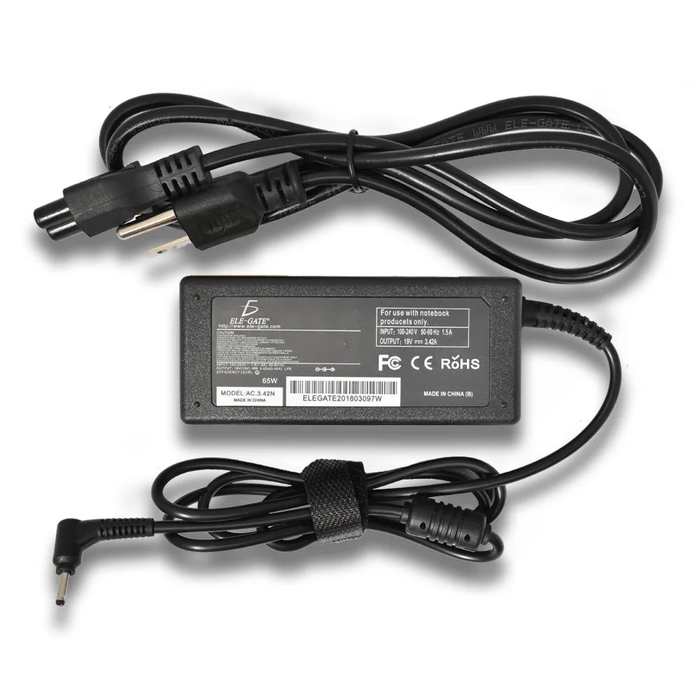 ELE-GATE for Aspire 19V 3.42A 65W 3.0*1.0mm Black Laptop Adapter Model AC.3.42.3010