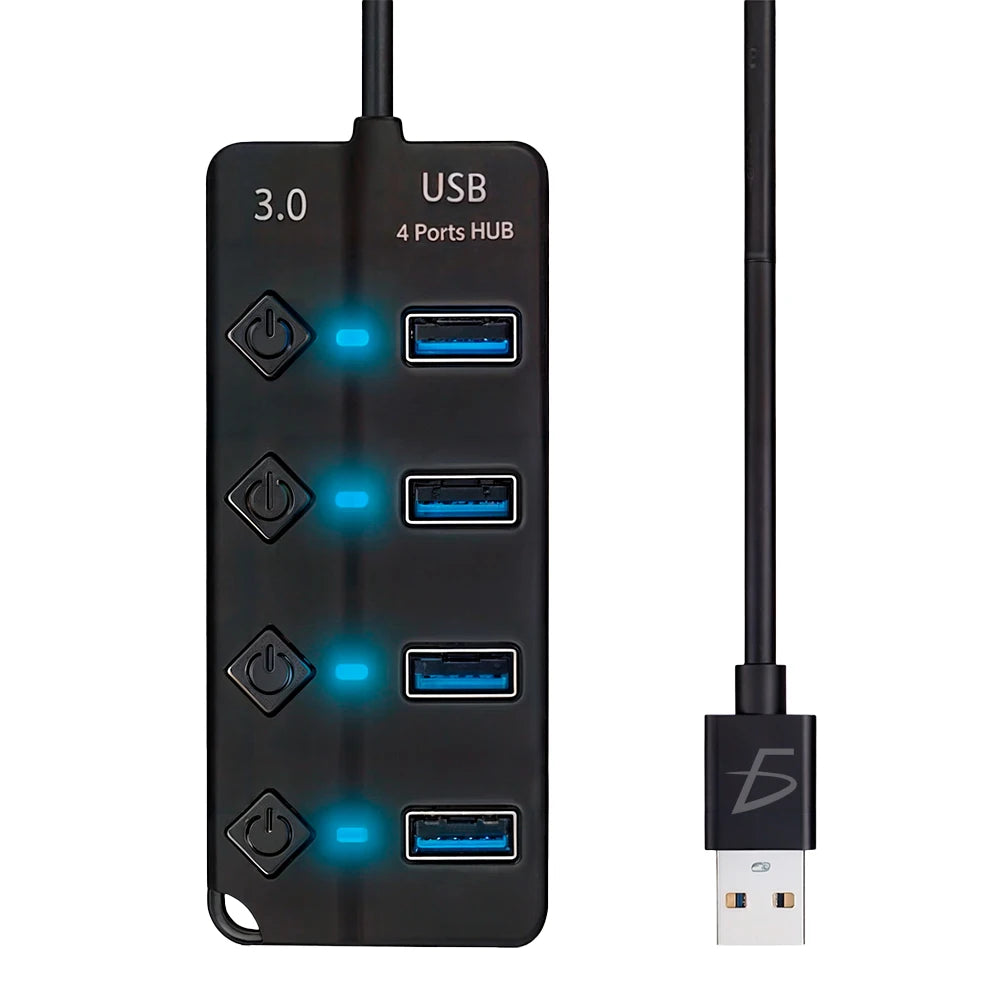 ELE-GATE 4-Port USB 3.0 Hub LED Indicator Independent Control