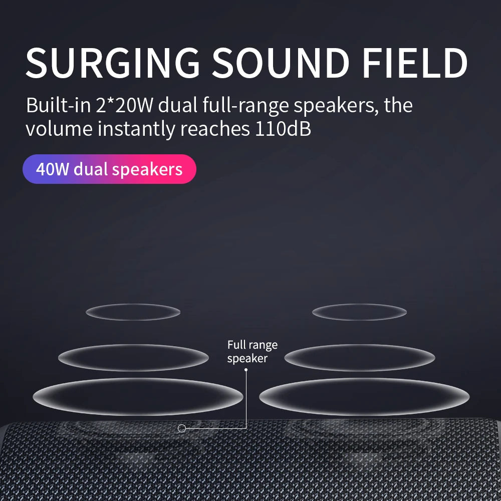 Newest Portable Outdoor Party LED Light Stereo Speaker