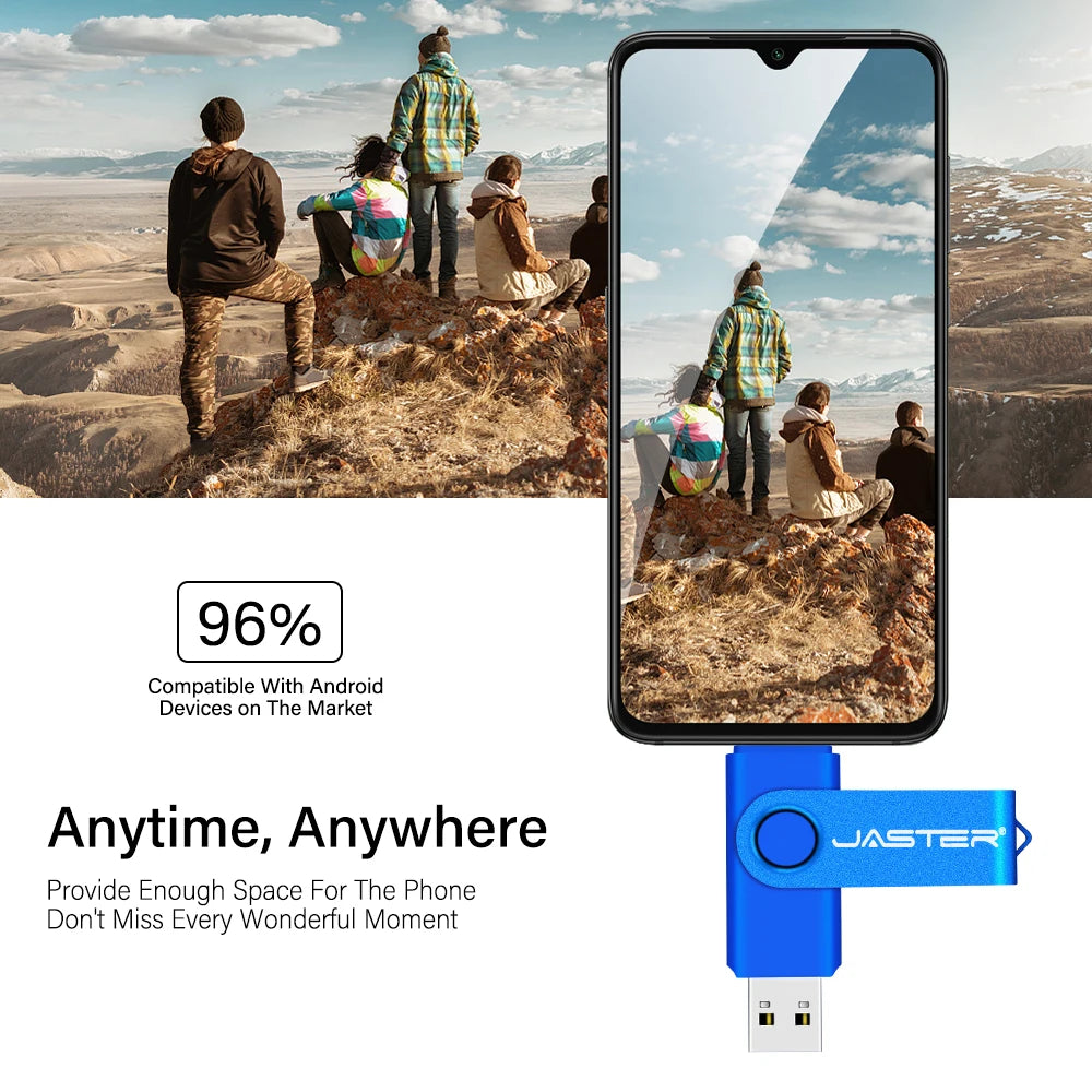 High Quality 2-in-1 Smart Phone Pendrive 8GB to 128GB