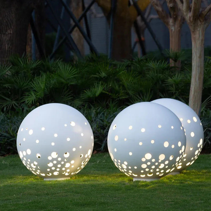 Hollowed Out Ball Sculpture Garden Large LED Circular Hollowed Out Lights