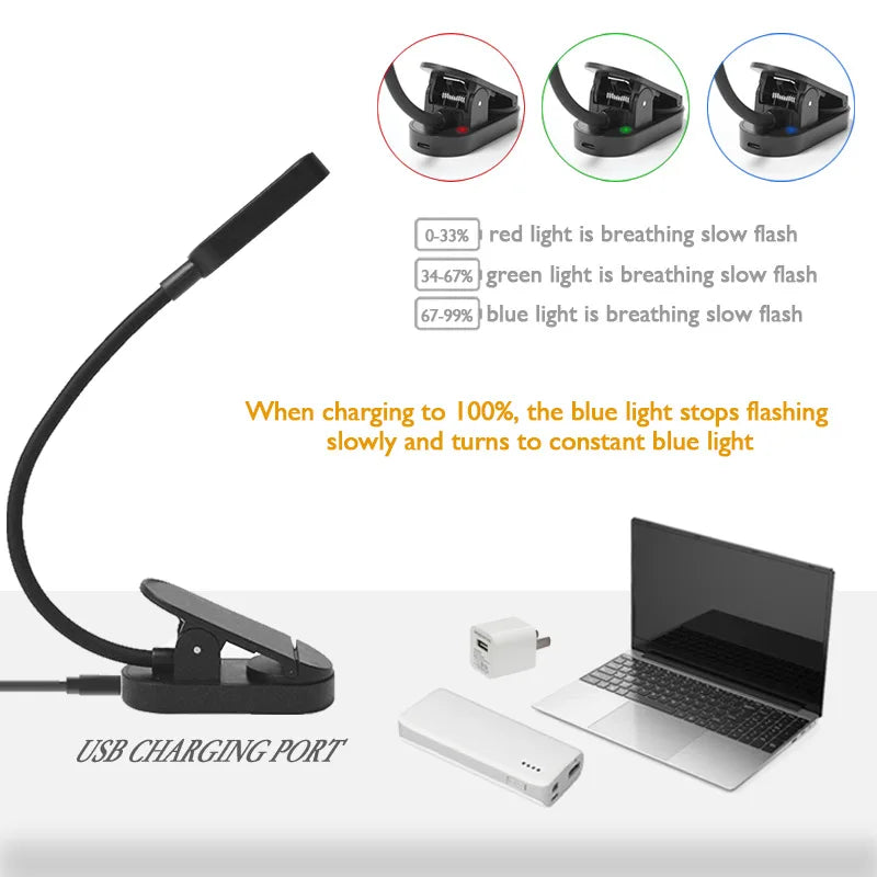 9 LED Clip-On Reading Lamp with 3 Brightness Levels