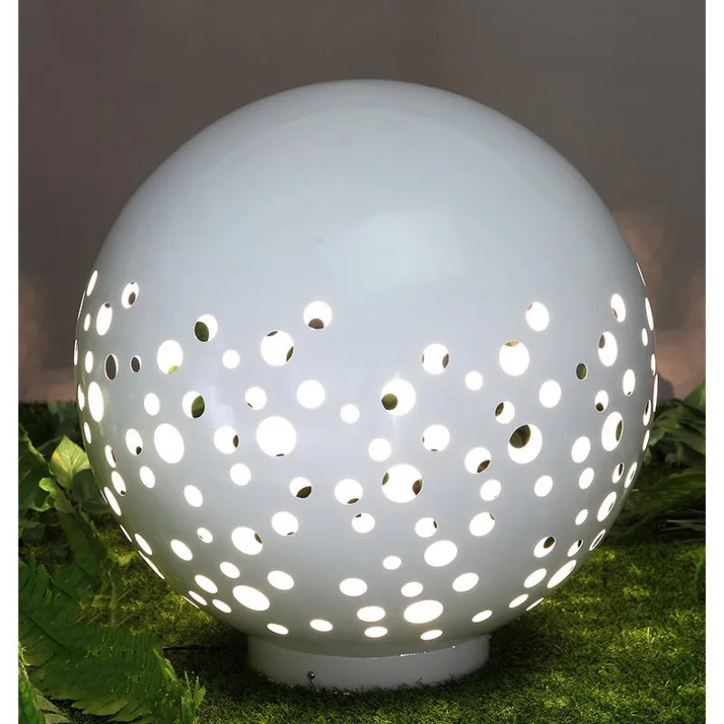 Hollowed Out Ball Sculpture Garden Large LED Circular Hollowed Out Lights