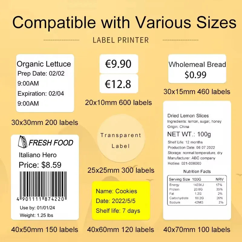 Portable 20-50mm Factory Wholesale Cheap Thermal Label Printer for Printing Barcode Qr Code Jewelry Sticker Home Office Use
