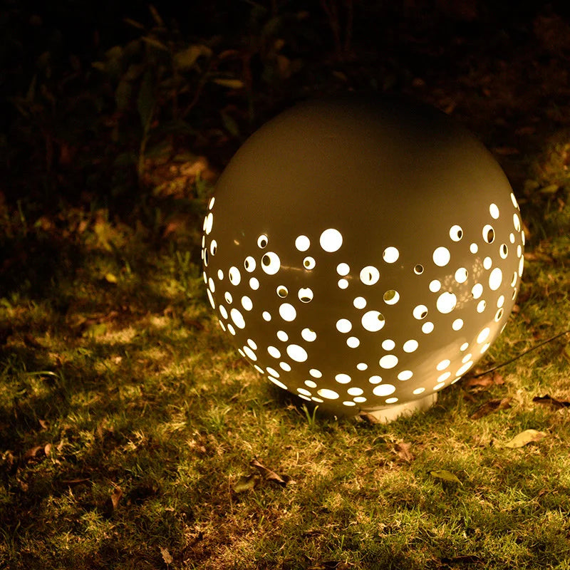 Hollowed Out Ball Sculpture Garden Large LED Circular Hollowed Out Lights