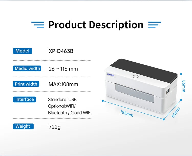 Inkless Thermal Shipping Label Printer