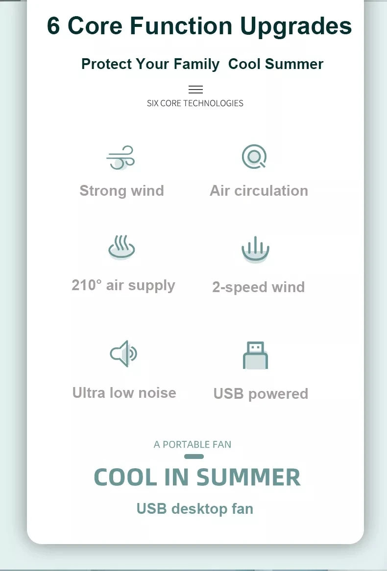 Portable Rechargeable Table Fan