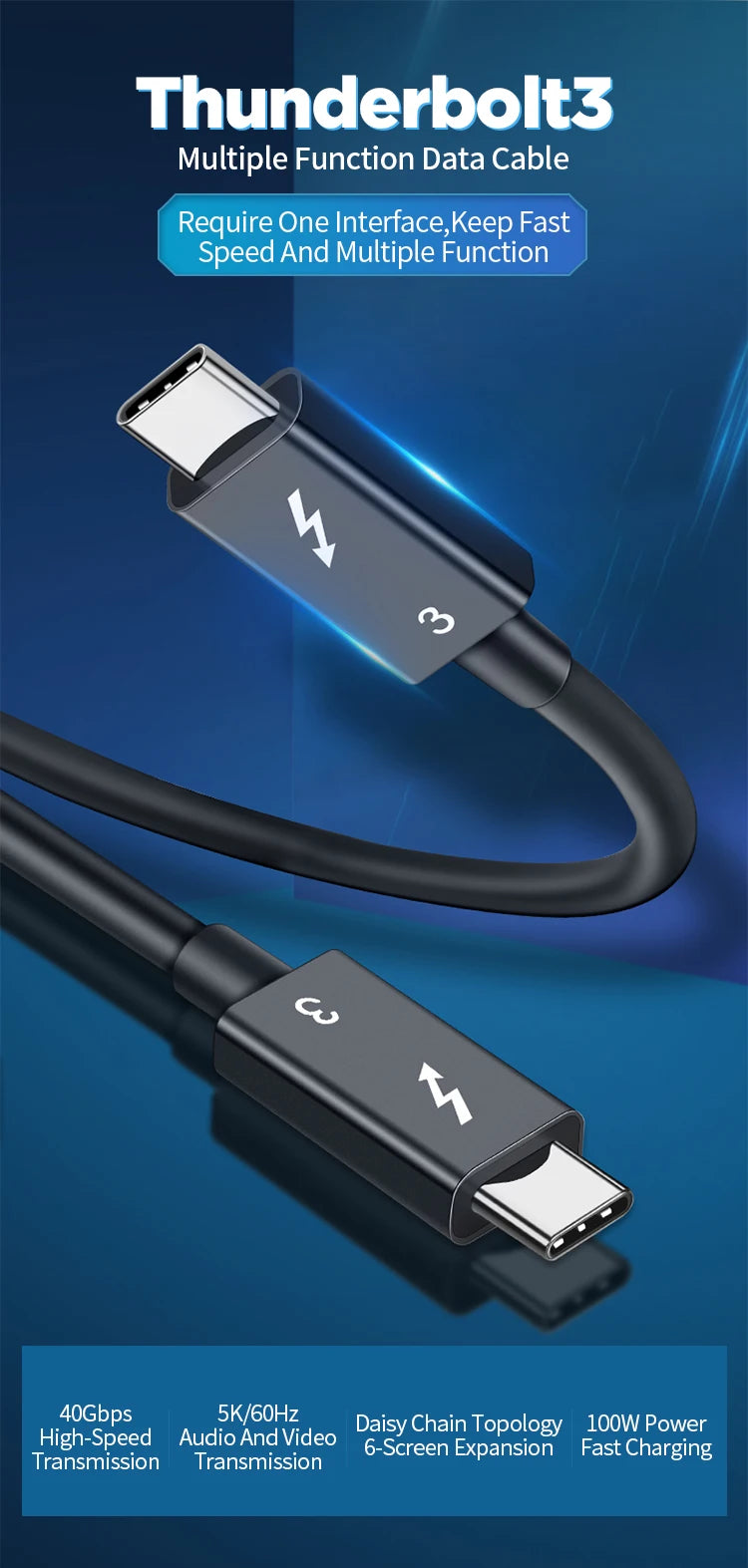 CableCreation Thunderbolt 3 Cable 40Gbps  Supports
