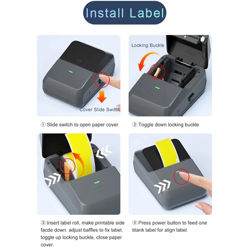 Portable 20-50mm Factory Wholesale Cheap Thermal Label Printer for Printing Barcode Qr Code Jewelry Sticker Home Office Use