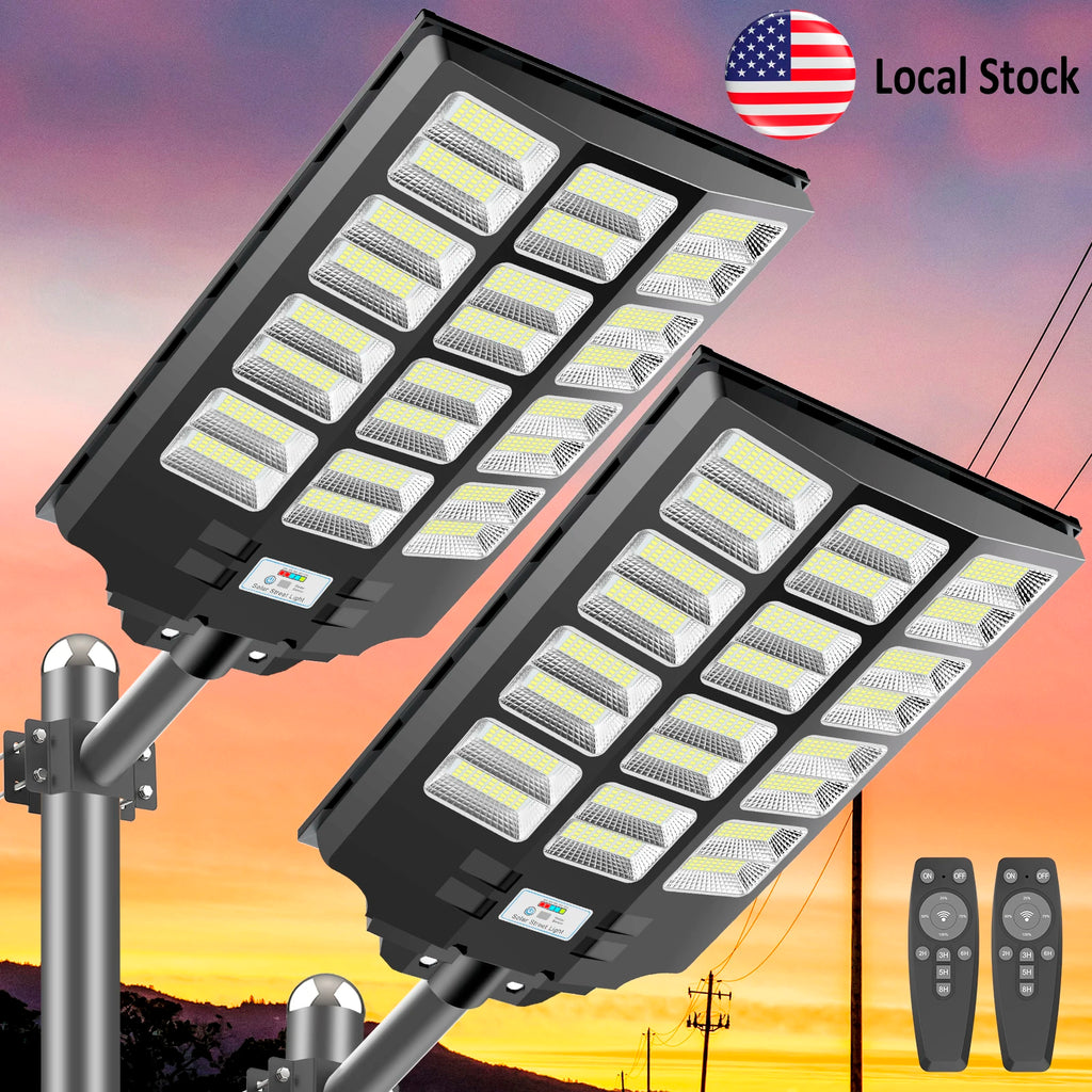 Solar Street Light Outdoor High Output LED Large Battery 20000mAh Capacity