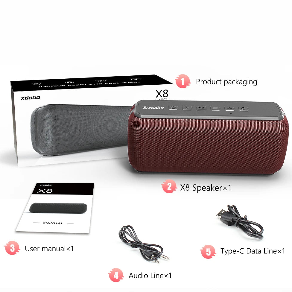 XDOBO X8 II 60W Powerful Portable Outdoor Wireless  Speaker