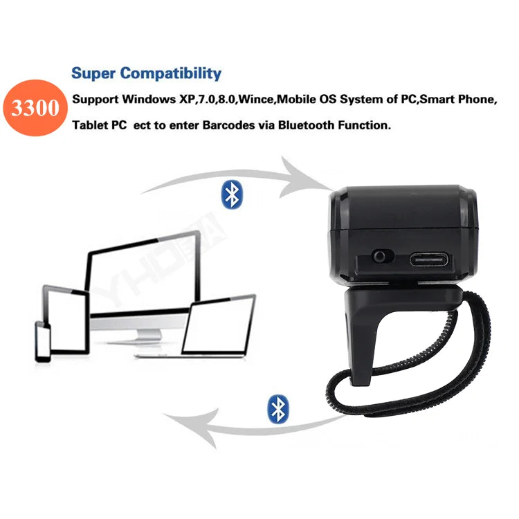 YHDAA Mini Portable Wearable Barcode Reader