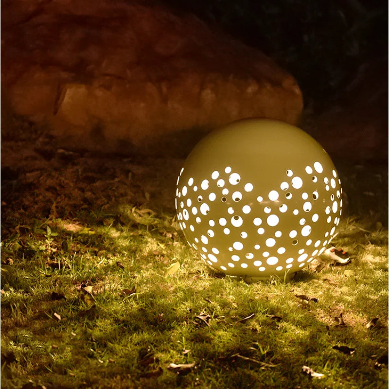 Hollowed Out Ball Sculpture Garden Large LED Circular Hollowed Out Lights
