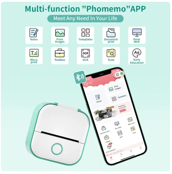 Phomemo T02 Pocket Printer Portable Thermal Printer Mini
