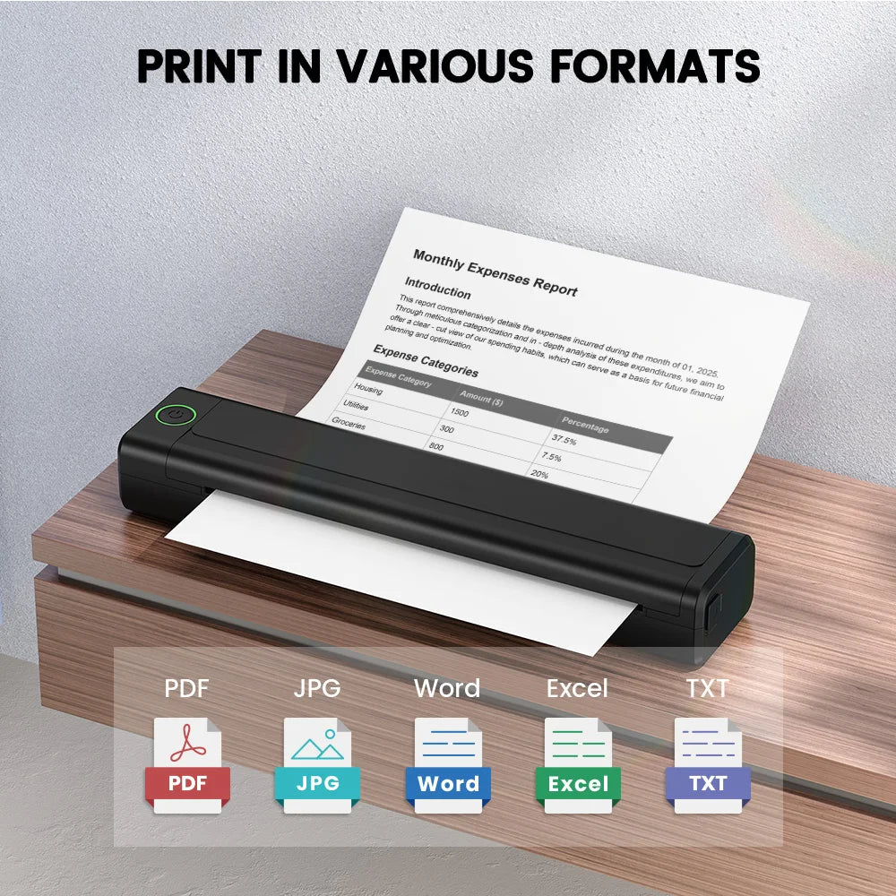NEWYES Gift Wireless A4 Thermal Mobile Printer